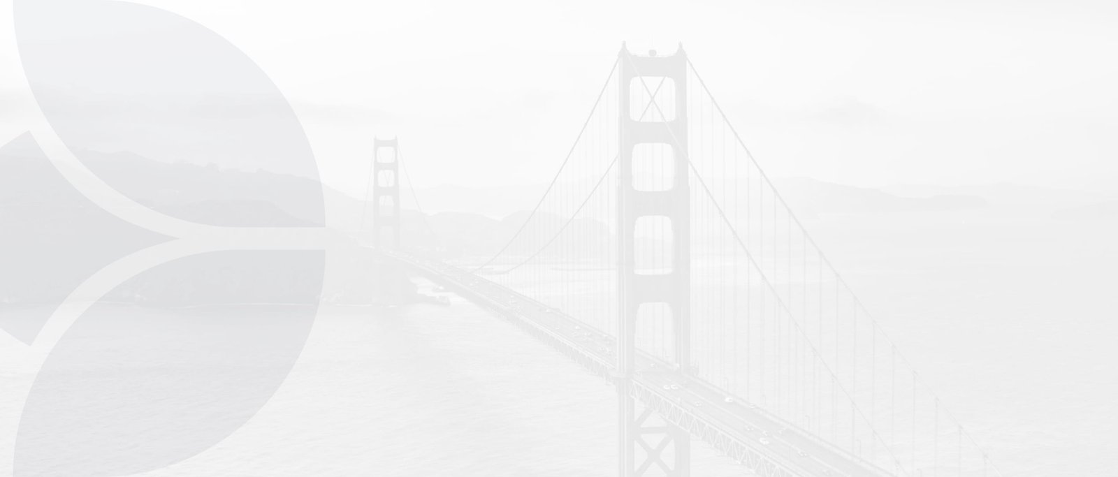 Faded image of Golden Gate Bridge in San Francisco